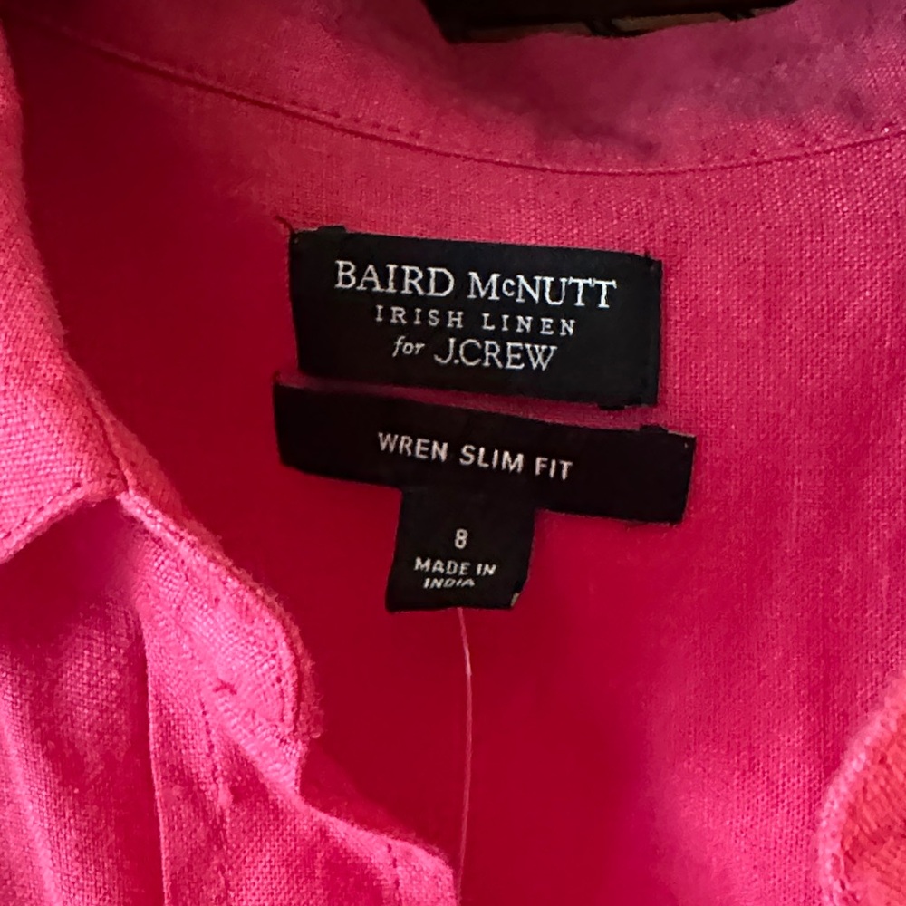 J. Crew Fuchsia Linen Shirt - Picture 2 of 4